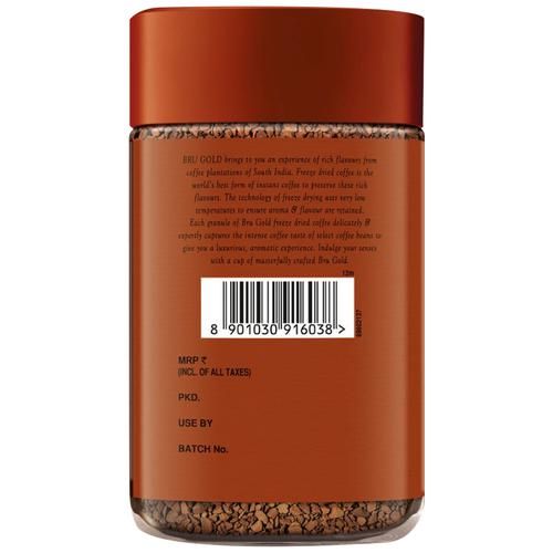 BRU Gold Premium Freeze Dried Coffee - 100percent Pure, 100 g-2.webp